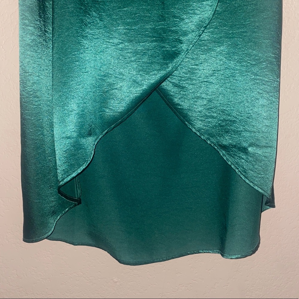 Revolve Privacy Please Emerald Java Wrap Skirt Gr… - image 5